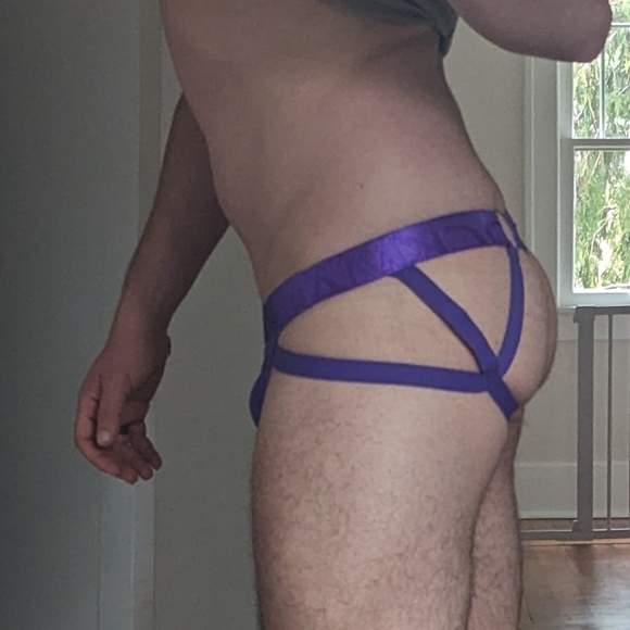 Jockmail Purple Medium Jock Thong Metal Rings - Picture 8 of 8